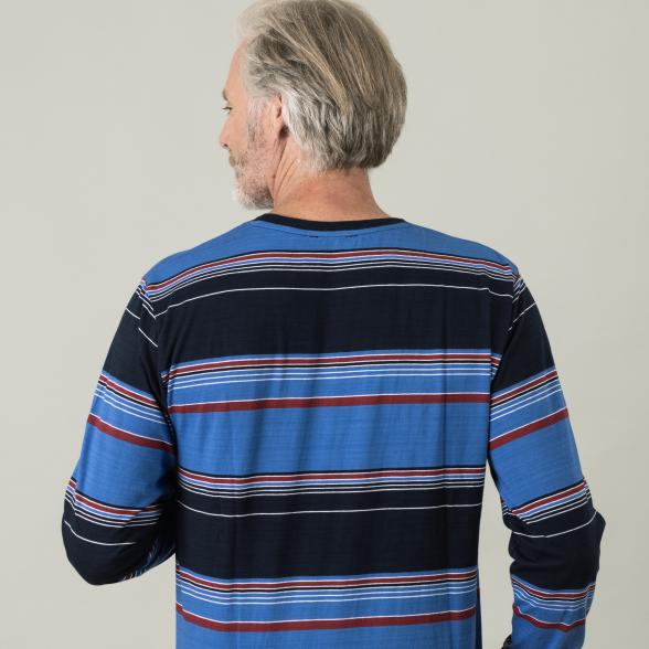 Homewear by BLUE SEVEN Herren Pyjamashirt blau M - 105315100001 - 3 - 588px