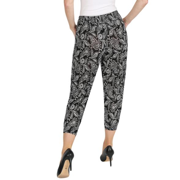 Leichte Damen-Sommerhose Bambusfasern schwarz/weiß - 105491800000 - 3 - 588px