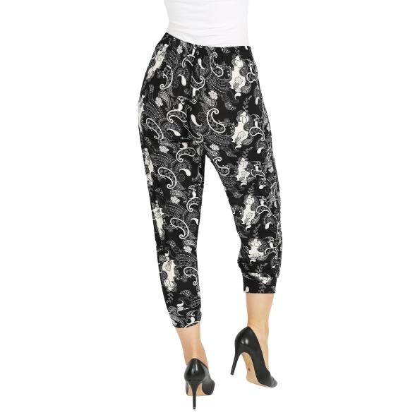 Leichte Damen-Sommerhose Bambusfasern schwarz/weiß - 105491900000 - 3 - 588px