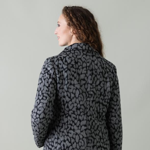 Z-ONE Damen Mantel mit Leodruck, grau/schwarz - 105534500000 - 3 - 588px