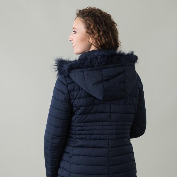 Z-ONE Damen Steppmantel mit Kapuze, marine - 105535200000 - 3 - 588px