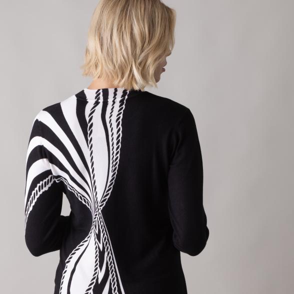 MILANO Design Pullover 'Velino' schwarz/weiß 48/50 - 105543200004 - 3 - 588px