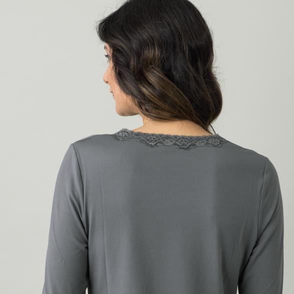 BELOVED BASICS Shirt mit Spitze grau - 105834400000 - 3 - 588px