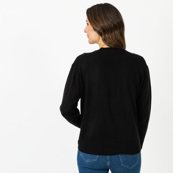 Cashmerelike by BLUE SEVEN Strickjacke schwarz - 107313700000 - 3 - 588px