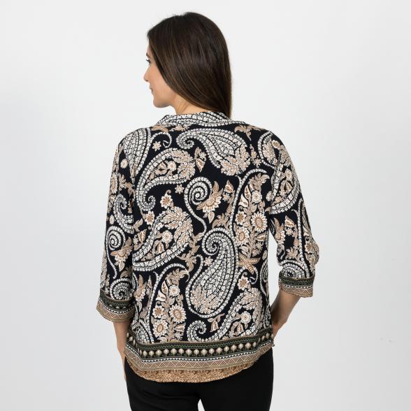 MM München Damen-Bluse schwarz/beige - 109883600000 - 3 - 588px