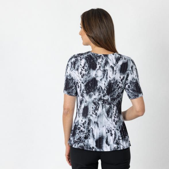 Jeannie Damen-Plissee-Shirt schwarz/weiß - 112338000000 - 3 - 588px