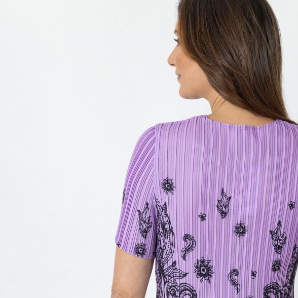 Jeannie Damen-Plissee-Shirt lila/schwarz - 112338400000 - 3 - 588px