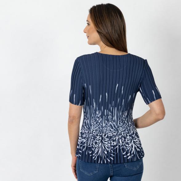 Jeannie Damen-Plissee-Shirt marine/weiß - 112338800000 - 3 - 588px