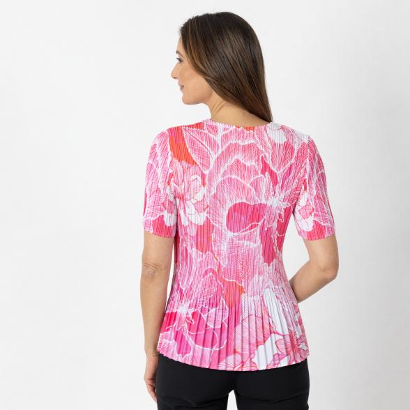 Jeannie Damen-Plissee-Shirt pink/weiß/orange - 112342000000 - 3 - 588px