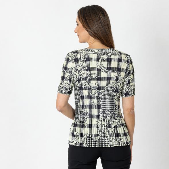 Jeannie Damen-Plissee-Shirt gelb/schwarz - 112342100000 - 3 - 588px