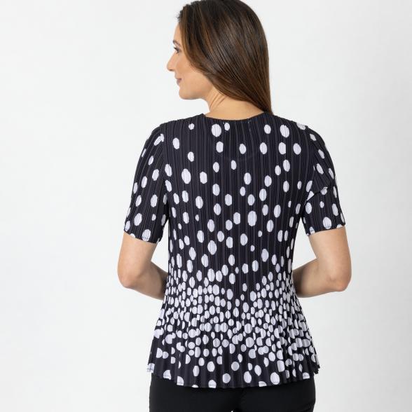 Jeannie Damen-Plissee-Shirt schwarz/weiß - 112342800000 - 3 - 588px