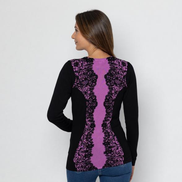 MILANO Design Pullover schwarz/lila 40/42 - 112880000002 - 3 - 588px