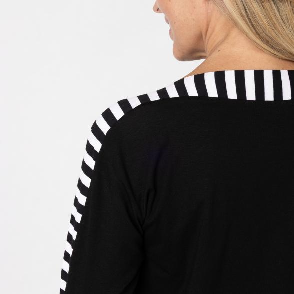 VANESSA STYLE Damen-Longshirt schwarz/ weiß 36/38 (1) - 113117900001 - 3 - 588px