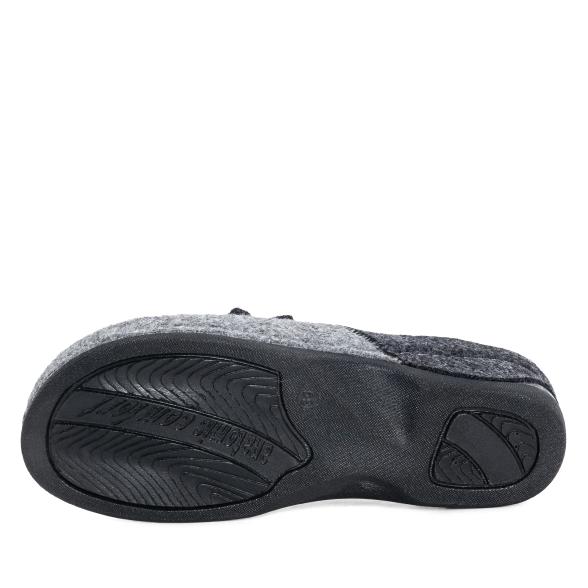 Dr. Feet Damenhausschuhe grau/schwarz mit Blume 36 - 113192500001 - 3 - 588px