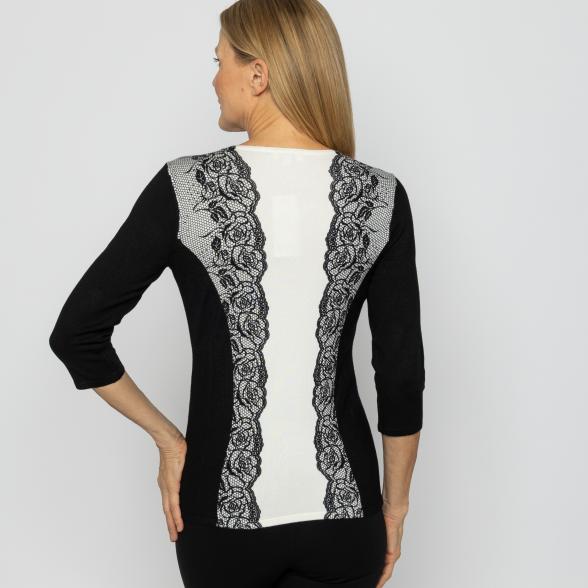 MILANO Design Damen-Pullover schwarz/weiß 36/38 - 113634300001 - 3 - 588px