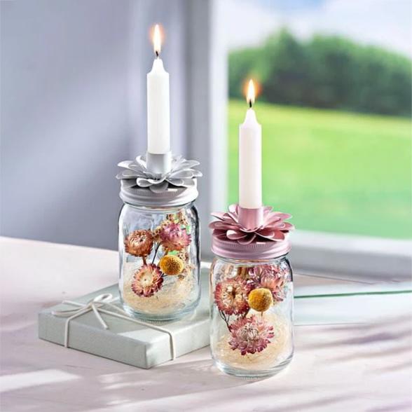 2 Kerzenhalter mit Blumen - 113652000000 - 3 - 588px