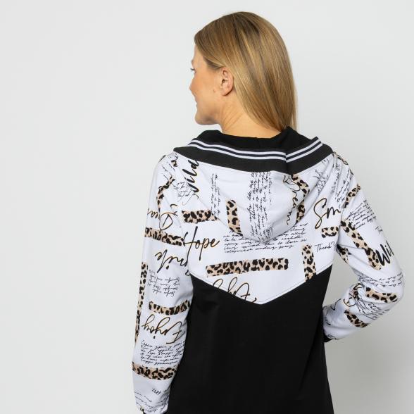 VANESSA STYLE Damen-Kapuzenjacke schwarz/weiß 48/50 (4) - 113685500004 - 3 - 588px