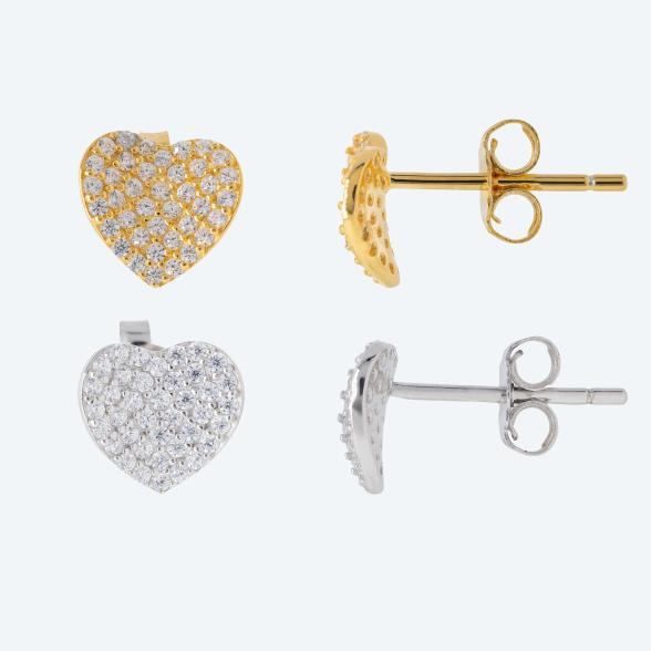 SET: 2-teilig Herz-Ohrstecker 925 Silber Zirkonia - 113703900000 - 3 - 588px
