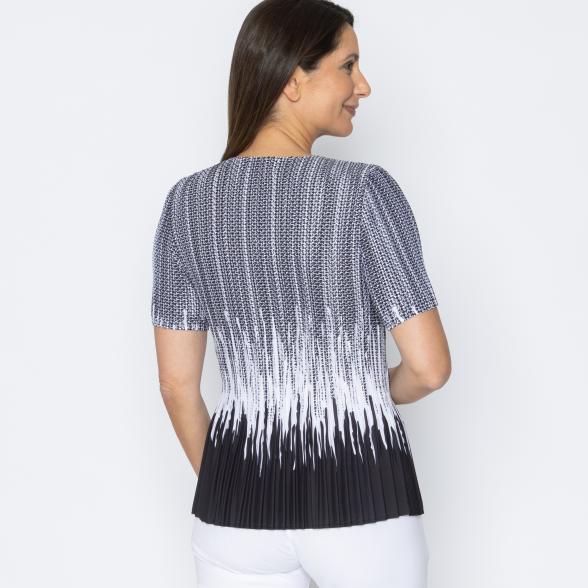 Jeannie Damen-Plissee-Shirt schwarz/weiß - 113966800000 - 3 - 588px