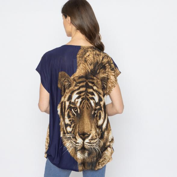 FASHION NEWS Damen-Shirt Tigerkopf navy M/L - 38-42 - 113979200001 - 3 - 588px