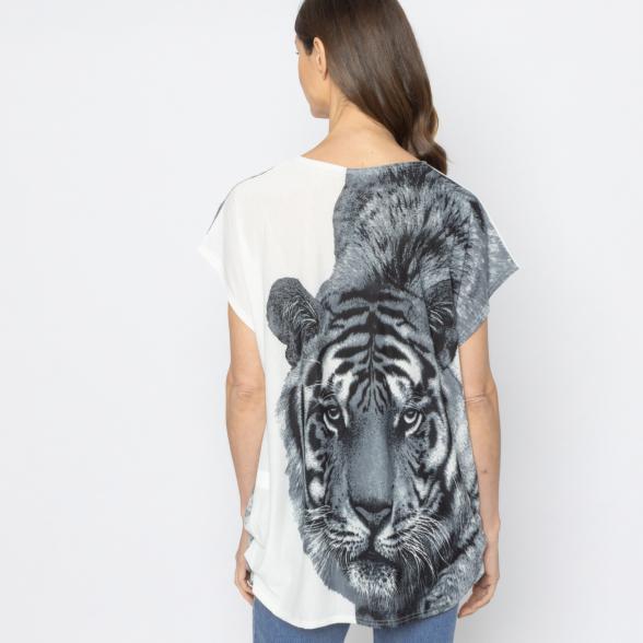 FASHION NEWS Damen-Shirt Tigerkopf weiß M/L - 38-42 - 113979300001 - 3 - 588px