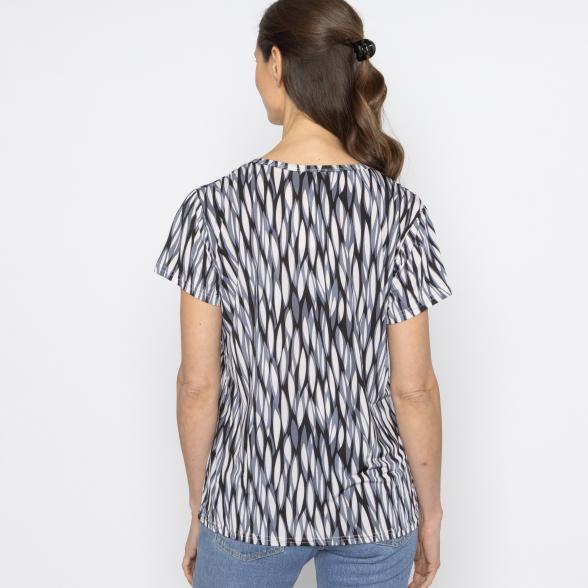 FASHION NEWS Damen-Shirt Blätter grau/multicolor M/L - 38-42 - 114019400001 - 3 - 588px