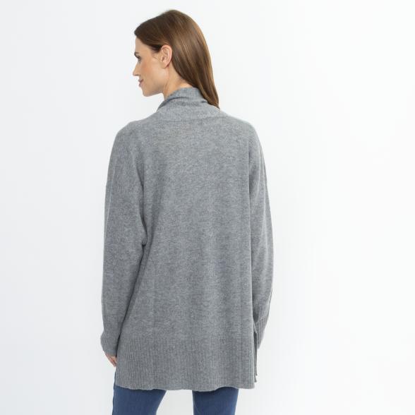 100% KASCHMIR Jacke Schalkragen grau melange 50/52 - 114106900005 - 3 - 588px