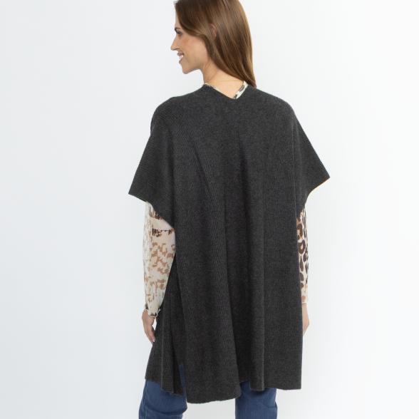 100% KASCHMIR Jacke Poncho-Style anthrazit melange 50/52 - 114107300005 - 3 - 588px
