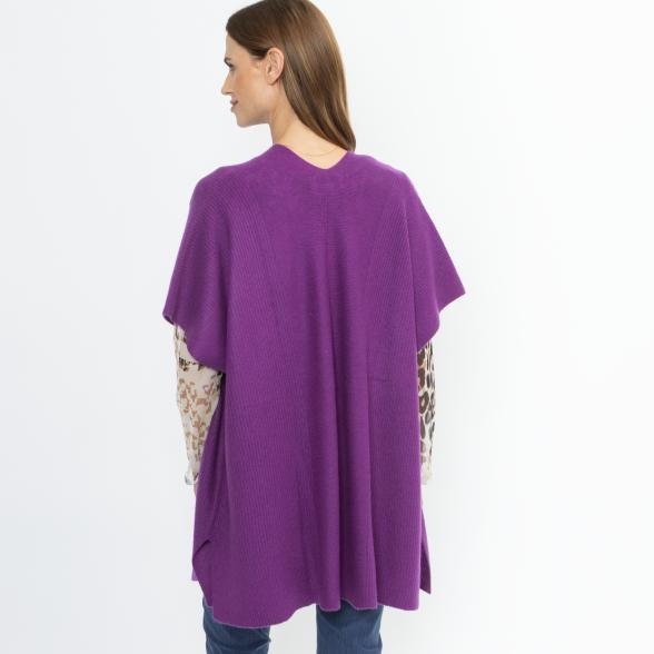 100% KASCHMIR Jacke Poncho-Style violett 50/52 - 114107600005 - 3 - 588px