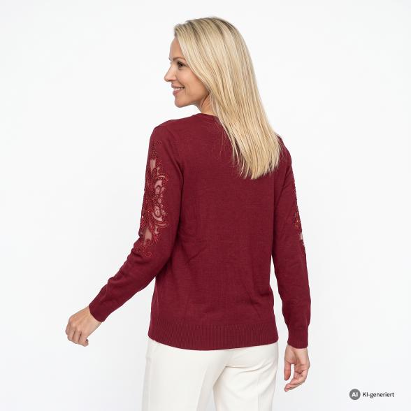 CHRISTIAN MATERNE Damen-Pullover Spitze dunkelrot 48/50 - 114257300004 - 3 - 588px