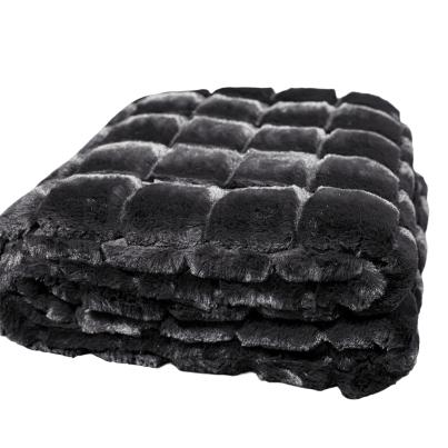 Felldecke Deluxe Karos 150x200cm braun