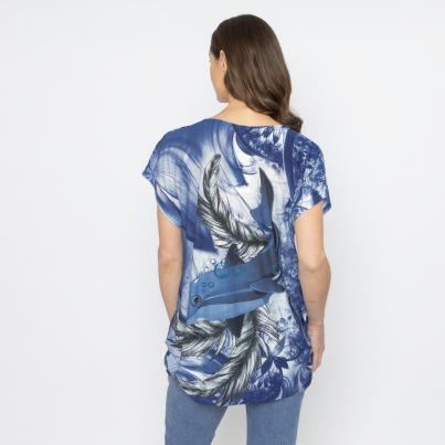 FASHION NEWS Damen-Shirt Delfin blau