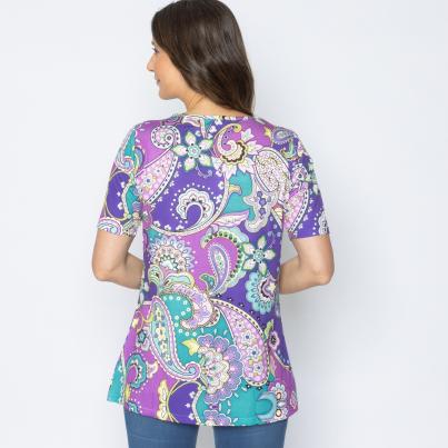 BRILLIANTSHIRTS Damen-Shirt Paisley lila