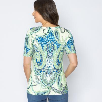 BRILLIANTSHIRTS Damen-Shirt Paisley grün