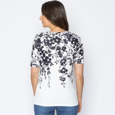 BRILLIANTSHIRTS Damen-Shirt Blumenverlauf