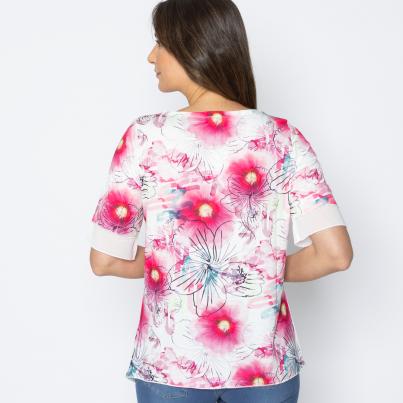 BRILLIANTSHIRTS Damen-Longshirt Blüten