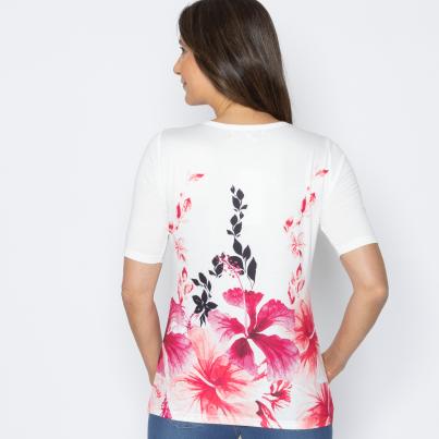 BRILLIANTSHIRTS Damen-Shirt pinke Blüten