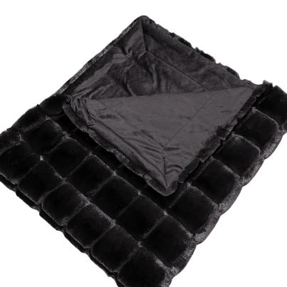 Felldecke Deluxe Karos 150x200cm braun