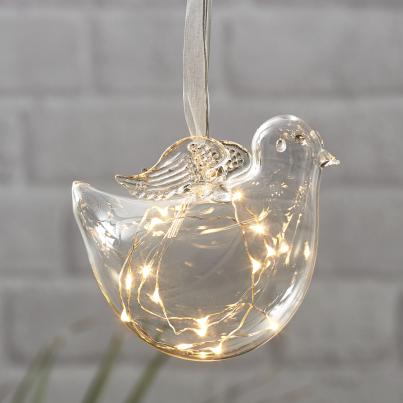 LED Glaskugel Vogeldesign