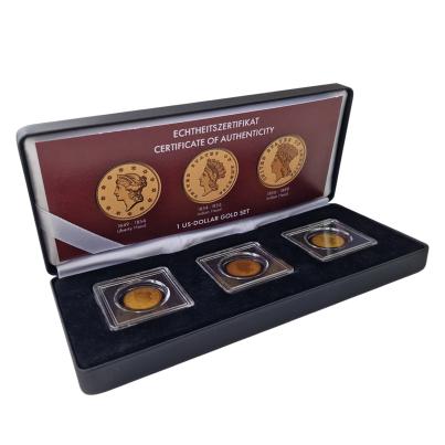 3 Goldmünzen "1 USD Komplett-Set-Kollketion"