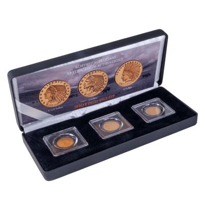 3 Goldmünzen "Indian Chief Gold Set"