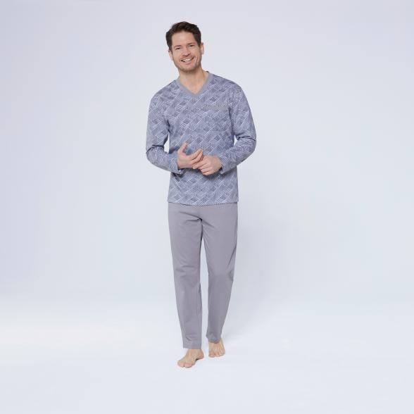 KINGsCLUB 4er Set Herren Pyjama blau/grau - 107470400000 - 5 - 588px