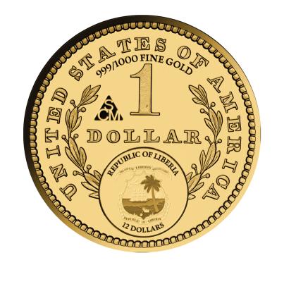 3 Goldmünzen "1 USD Komplett-Set-Kollketion"